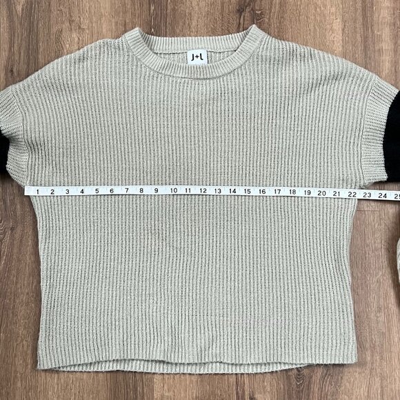 John + Jenn Super Soft Varsity Striped Crewneck Cropped Sweater Sz S - Picture 10 of 13